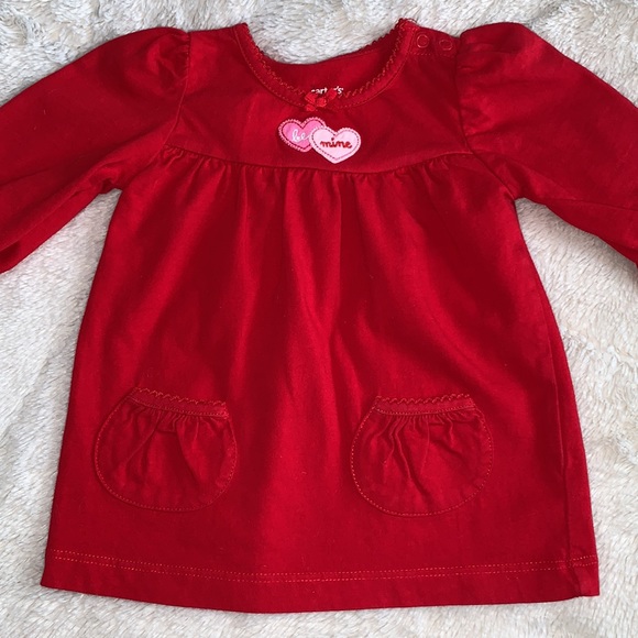 2 Carter’s Valentine’s Red Tops Baby 3m Hearts - Picture 2 of 12